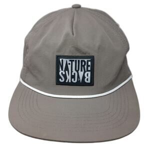 Nature Backs 5 Panel Gray Hat One Size Rope Patch Lightweight Outdoor Strapback